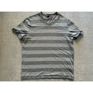 Men's Michael Kors Shirt Mens Large L Gray Striped